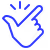 Icon of a purple and blue hand with an extended index finger touching a grid of squares on a screen.